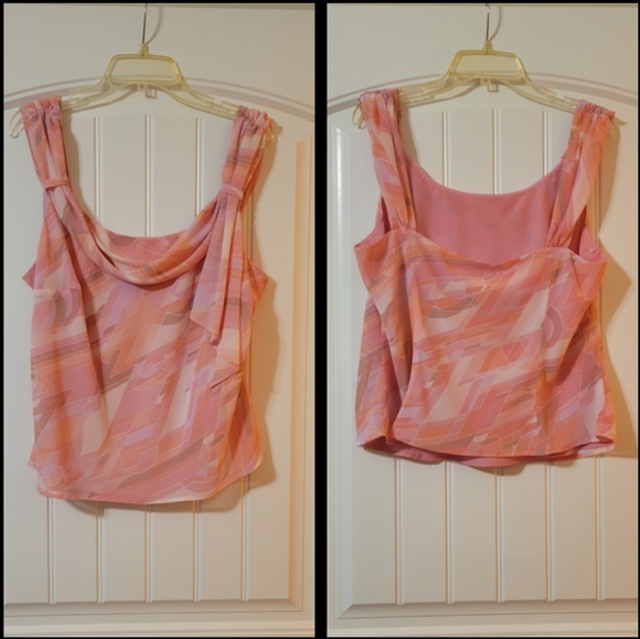 pink psychedelic top & pleated skirt - Picture 3 of 10